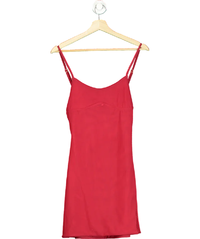Gonza Red Gizele Slip Mini Dress UK S Comfortable Off-Shoulder Mini Dress