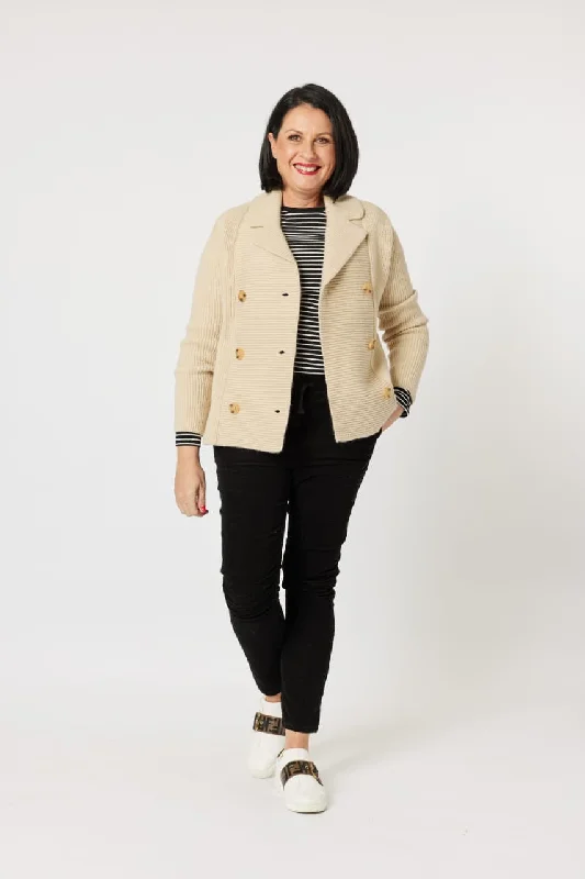 Helen Camel Knit Jacket Satin Jacket Silk Jacket Chiffon Jacket