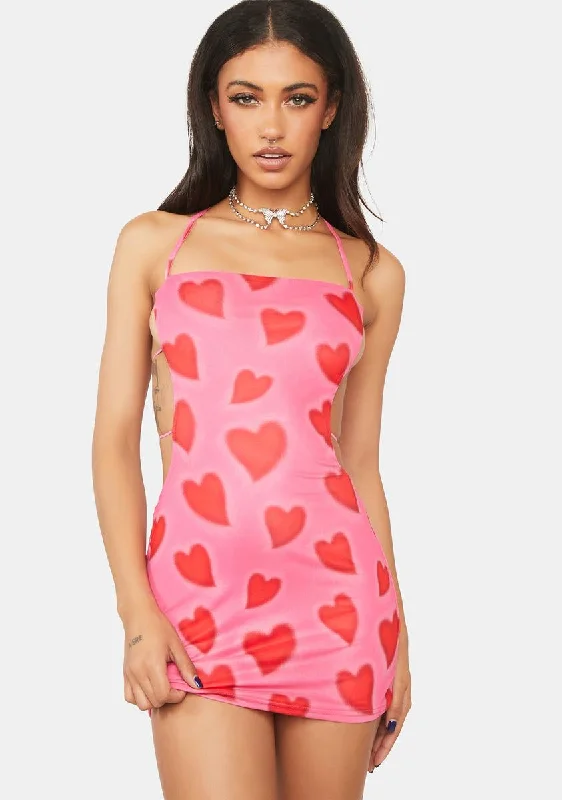 Hearts Ablaze Mini Dress Stylish Short-Sleeve Mini Dress