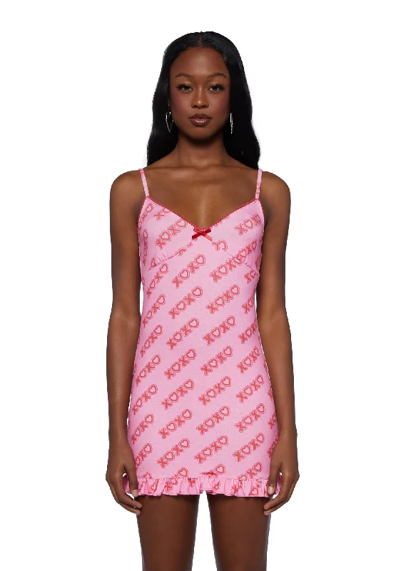 Hugs And Kisses Mini Dress Fashionable Pleated Mini Dress