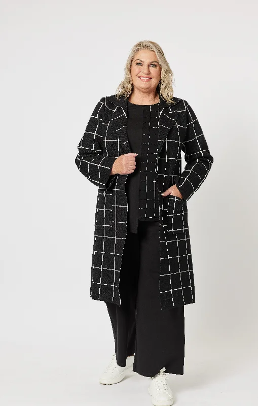 HV Check Knit Blk Jacket Knit Jacket Woven Jacket Fleece Jacket