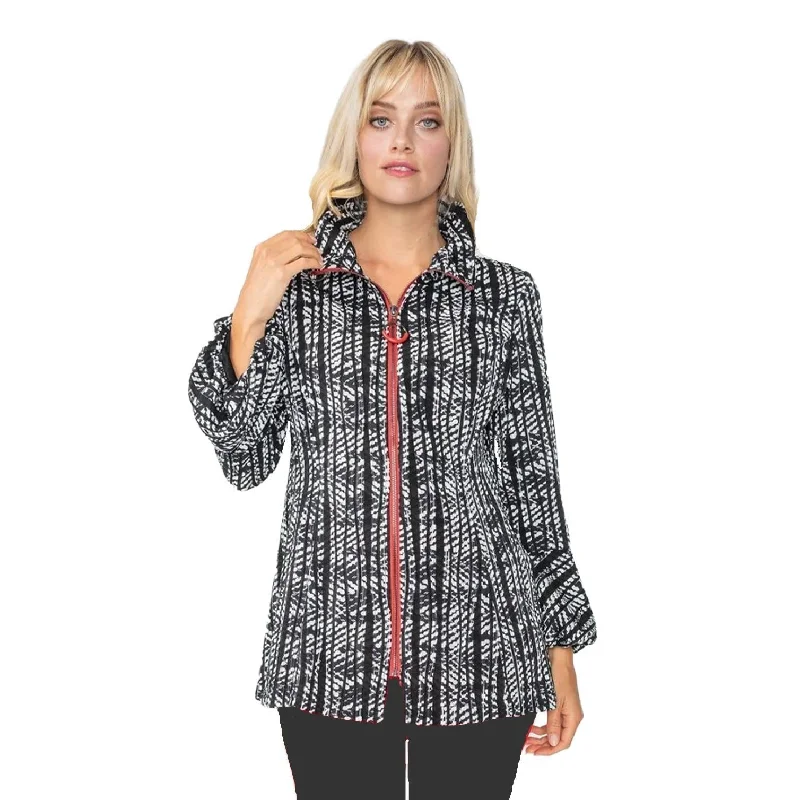 IC Collection Ripple Effect Zip-Front Jacket - 4737J Hoodie Zip-Up Jacket Button-Up Jacket IC Collection Ripple Effect Zip-Front Jacket - 4737J Hoodie Zip-Up Jacket Button-Up Jacket