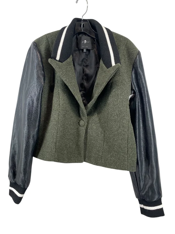 Jacket Other By Seven 7 In Black & Green, Size: L Zippered Front Buttoned Front Snap Front Jacket Other By Seven 7 In Black & Green, Size: L Zippered Front Buttoned Front Snap Front