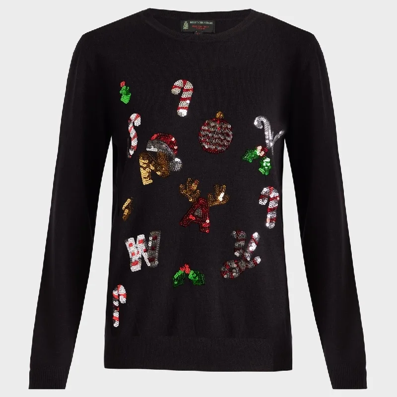 Ladies Snow Way Christmas Jumper Handmade Hand-knitted Hand-woven