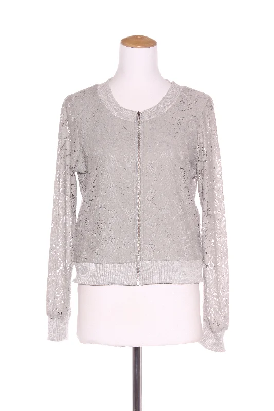 MAX - Grey lace bomber jacket! 14 Print Jacket Jacquard Jacket Patchwork Jacket