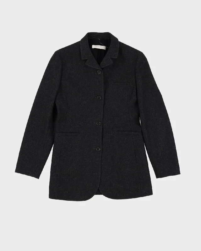 Miu Miu Grey Wool Tailored Blazer Jacket - XS Anorak Shell Jacket Lightweight Jacket