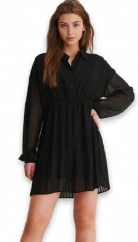 NA-KD Pleated Mini Dress Black Uk8****Ref V548 Stylish Ribbed Mini Dress