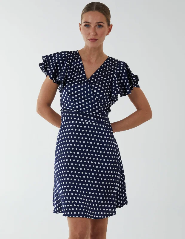 Wrap Ruffle Mini Dress Fashionable A-Line Mini Dress