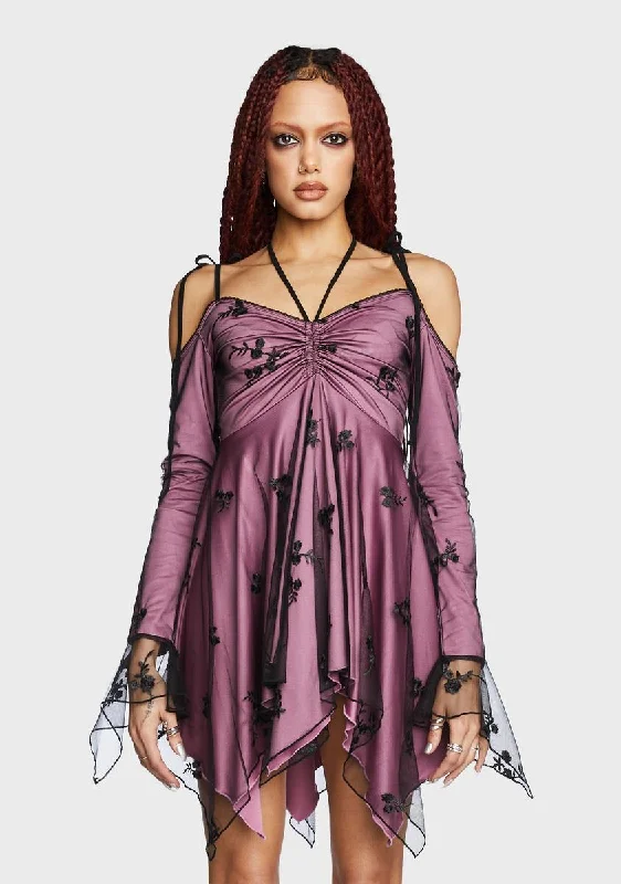 No Fairytale Ending Mini Dress Cozy Cowl Neck Mini Dress
