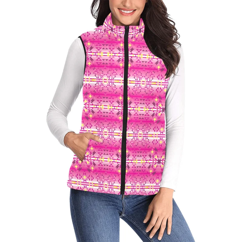 Pink Star Women's Padded Vest Jacket Corduroy Jacket Velvet Jacket Brocade Jacket