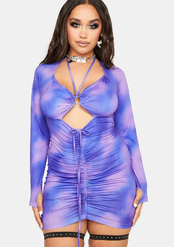 Plus Royal Superficial Thrills Mini Dress Cozy Cowl Neck Mini Dress