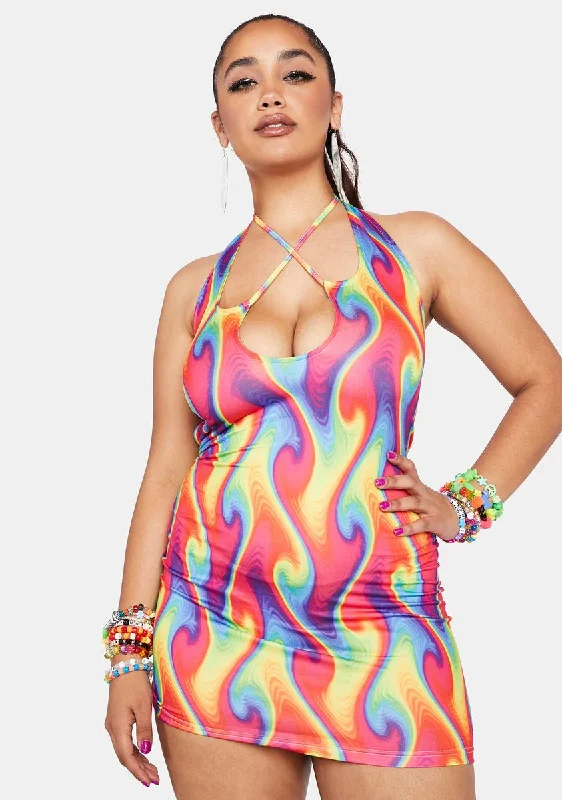 Plus Wild Heat Mini Dress Modern Satin Mini Dress