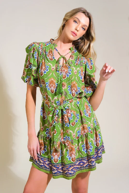 PURE SERENITY WOVEN MINI DRESS Elegant Lace Mini Dress