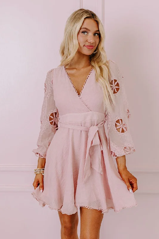 Radiant Reflections Mini Dress In Blush Trendy Mesh Mini Dress