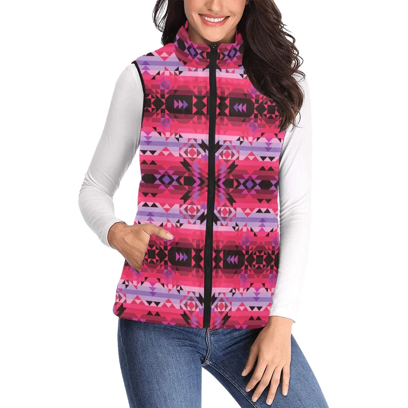 Red Star Women's Padded Vest Jacket Rayon Fabric Velvet Fabric Corduroy Fabric
