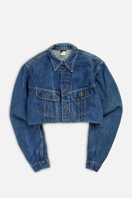 Rework Vintage Lee Crop Denim Jacket - S Hoodie Zip-Up Jacket Button-Up Jacket