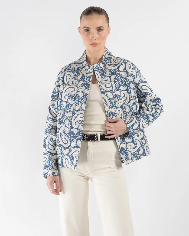 Seba Blue Paisley Jacket Wool Jacket Cashmere Jacket Tweed Jacket