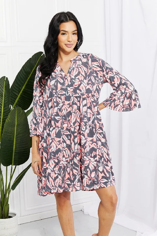 Sew In Love Full Size Floral Notched Neck Three-Quarter Sleeve Mini Dress Fashionable Off-Shoulder Mini Dress Sew In Love Full Size Floral Notched Neck Three-Quarter Sleeve Mini Dress Fashionable Off-Shoulder Mini Dress
