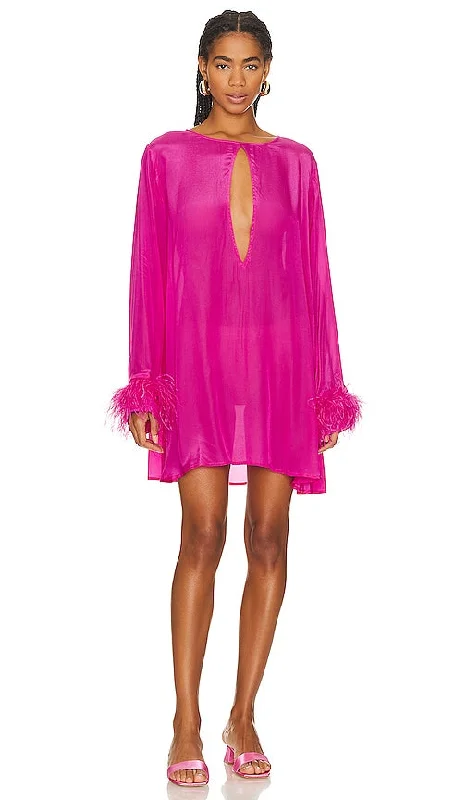 Shani Shemer Eve Mini Dress in Pink Trendy Wraparound Mini Dress