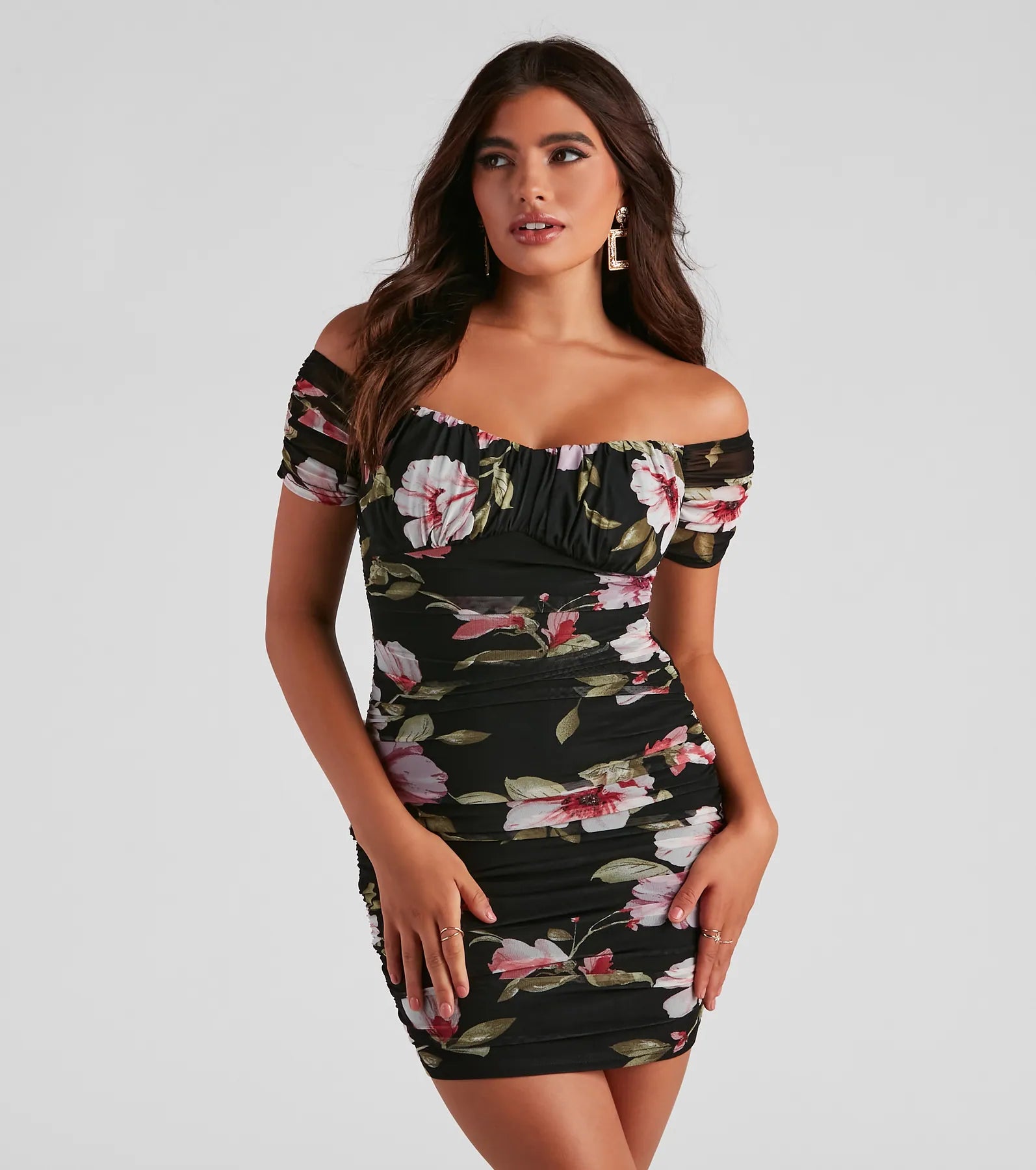 Sunset Date Floral Mini Dress Classic Casual Mini Dress