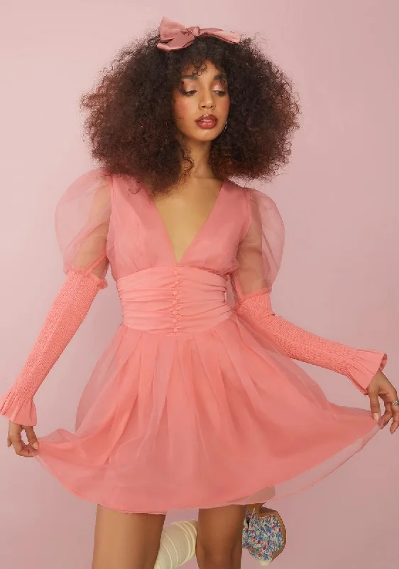 Talk About Forever Organza Mini Dress Comfortable One-Shoulder Mini Dress