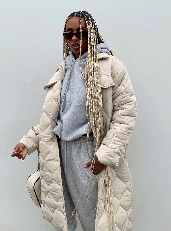 The Bruno Longline Puffer Jacket Beige One-Shoulder Jacket Off-the-Shoulder Jacket Asymmetrical Jacket The Bruno Longline Puffer Jacket Beige One-Shoulder Jacket Off-the-Shoulder Jacket Asymmetrical Jacket