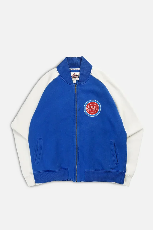 Vintage Detroit Pistons NBA Jacket - XL Fleece Fabric Down Fabric Feather Fabric