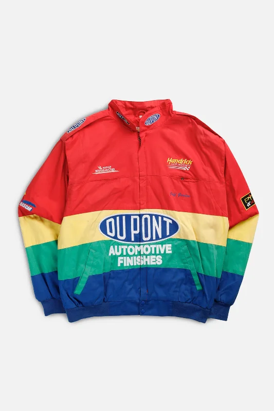 Vintage Racing Jacket - XXL Belted Jacket Elasticated Jacket Padded Jacket