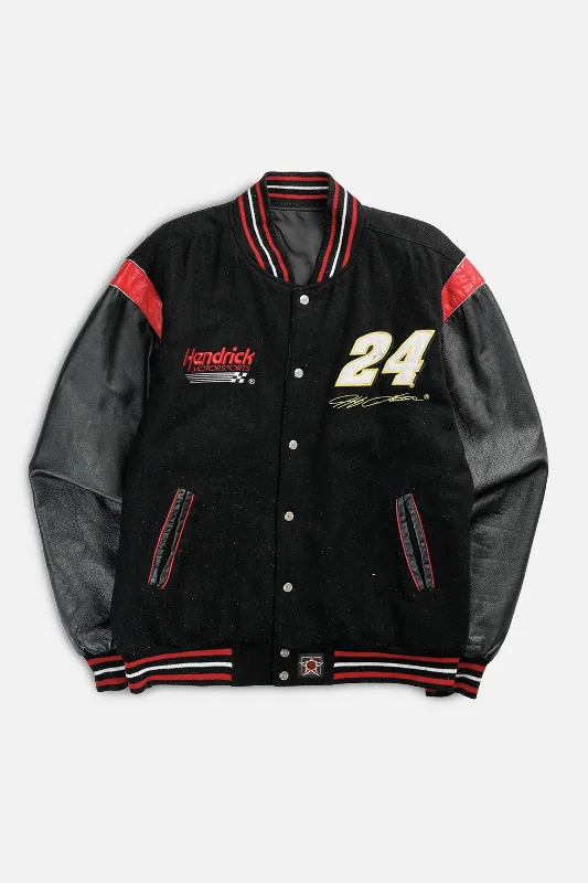 Vintage Reversible Racing Jacket - L Zip Front Button Front Snap Front