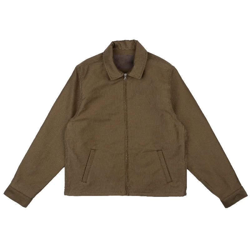 Zip Jacket - Brushed Jungle Cloth - Army Welt Pockets Slit Pockets Flap Pockets