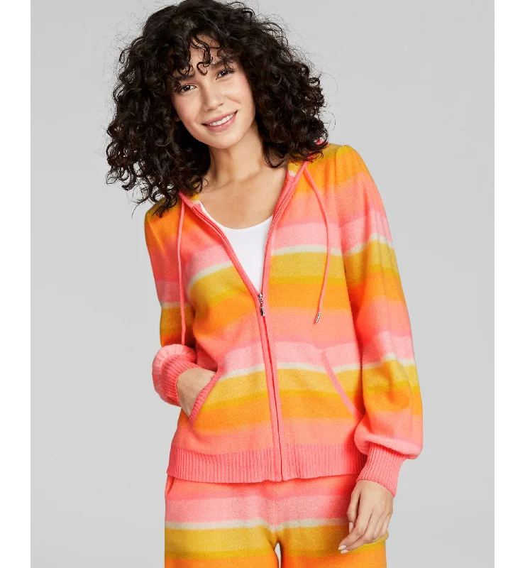 Charter Club Cashmere Sherbet Striped Hoodie Hoodie with Toggle Buttons Decorative Unique Charter Club Cashmere Sherbet Striped Hoodie Hoodie with Toggle Buttons Decorative Unique