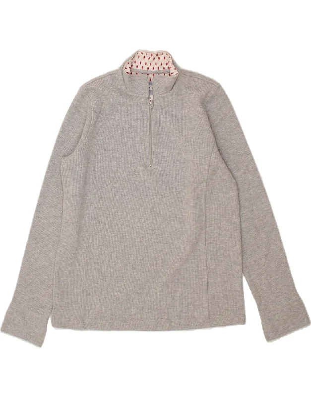 ORVIS Womens Zip Neck Sweatshirt Jumper UK 16 Large Grey Cotton Hoodie with Elastic Waist Stretchable Comfortable ORVIS Womens Zip Neck Sweatshirt Jumper UK 16 Large Grey Cotton Hoodie with Elastic Waist Stretchable Comfortable