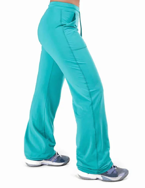 Cowgirl Tuff Womens Breathe Instant UPF Turquoise Nylon Lounge Pants Comfy Athletic Pants