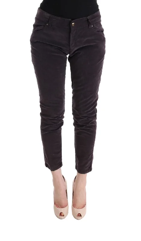Ermanno Scervino Chic Brown Capri Cropped Cotton Pants Comfy Cargo Trousers