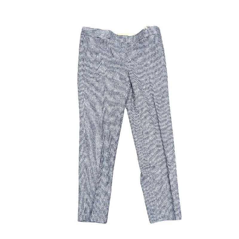 GANT RUGGER Women's Persian Blue Wool Dogtooth Smarty Pants 414845 Classic Pleated Pants