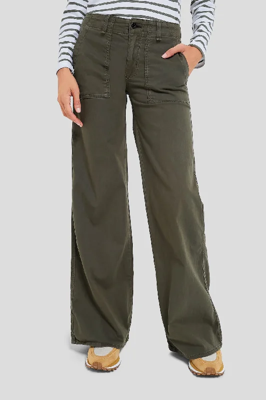 Safari Green Boma Jean Comfortable Low-Rise Jeans