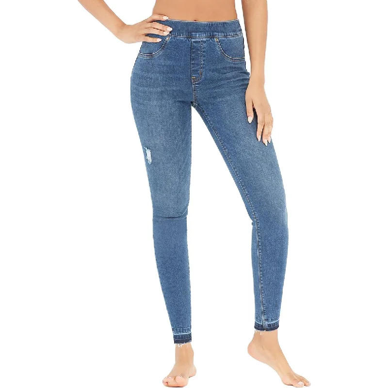 Spanx Womens Distressed Jeggings Skinny Jeans Trendy Button-Up High-Waist Jeans