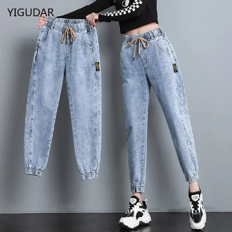 Harem Pants Vintage High Waist Jeans Woman Women Jeans Ankle Fashionable Distressed Jeans