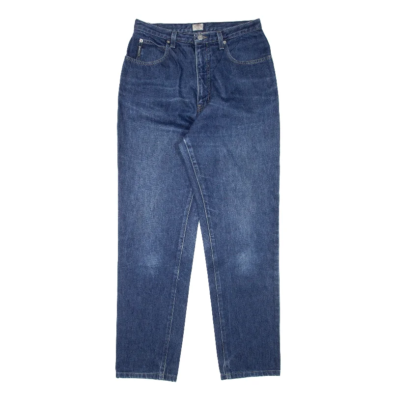 ARMANI Jeans Blue Denim Regular Mom Stone Wash Womens W28 L30 Casual Bootcut Ripped Jeans