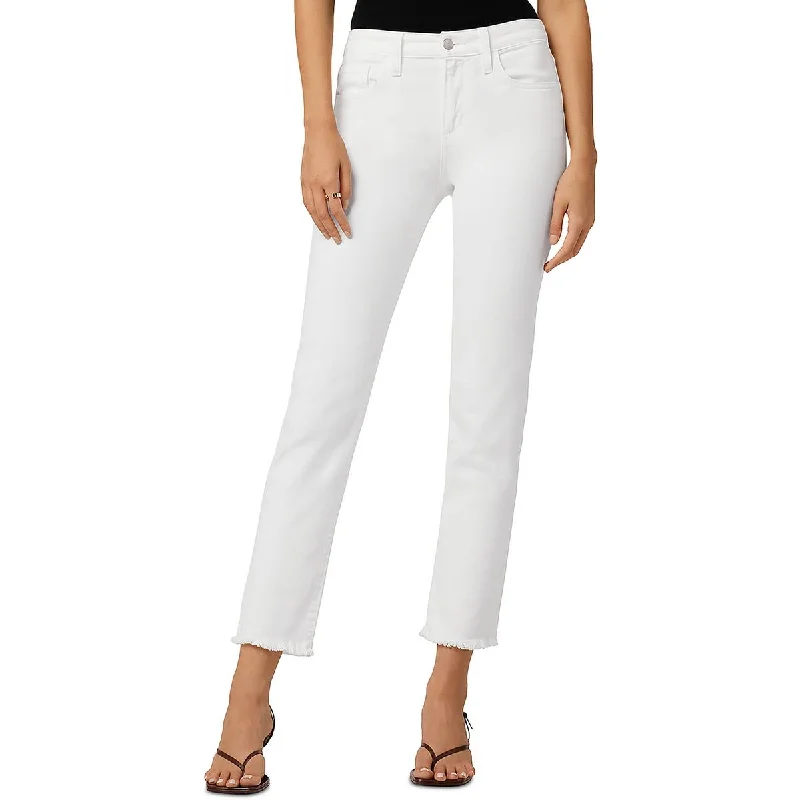 Lara Womens Ankle Straight Cigarette Jeans Comfortable Zip-Up Skinny Jeans