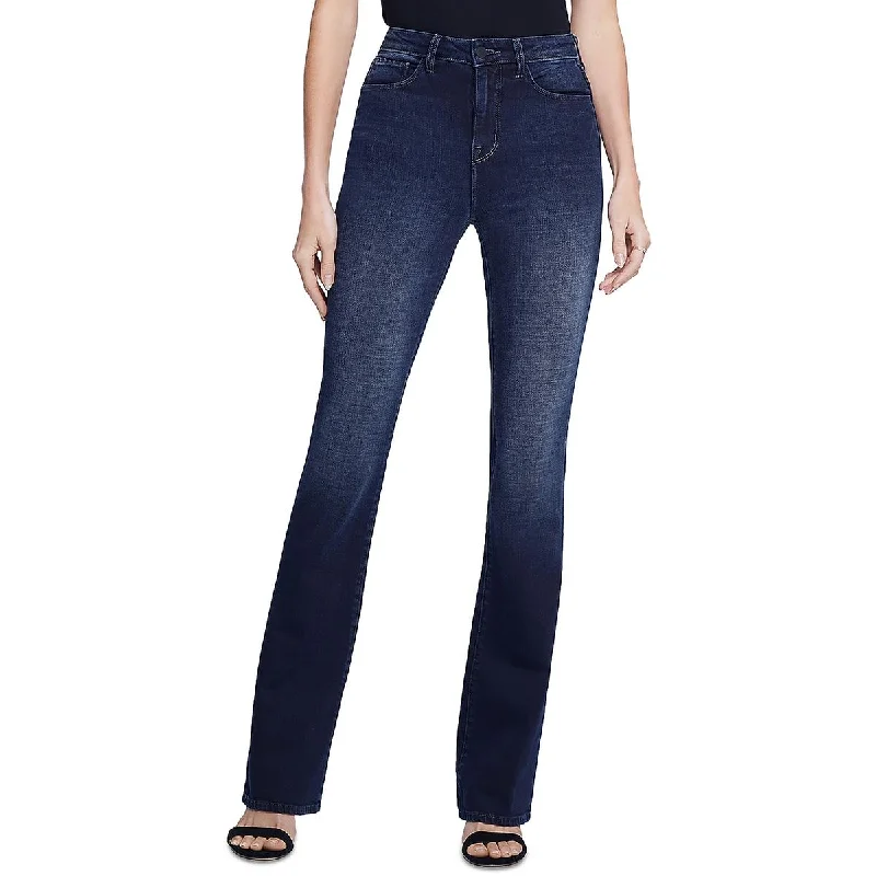 Selma Womens High Rise Dark Wash Bootcut Jeans Elegant High-Waisted Flared Jeans