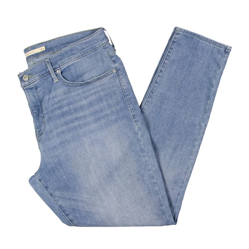 Oahu Womens Mid Rise Light Wash Skinny Jeans Chic Dark-Wash Skinny Jeans