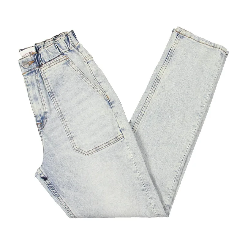 Ruby Womens High Rise Light Wash Skinny Jeans Elegant Tapered Leg Denim