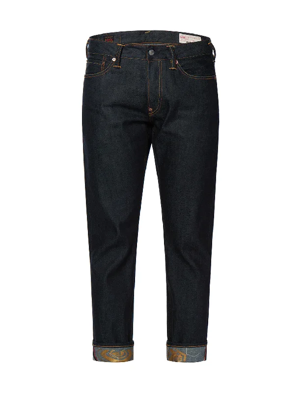 Brocade Kamon and Seagull Appliquéd Slim Straight fit Jeans 2010 Elegant Raw Hem Jeans