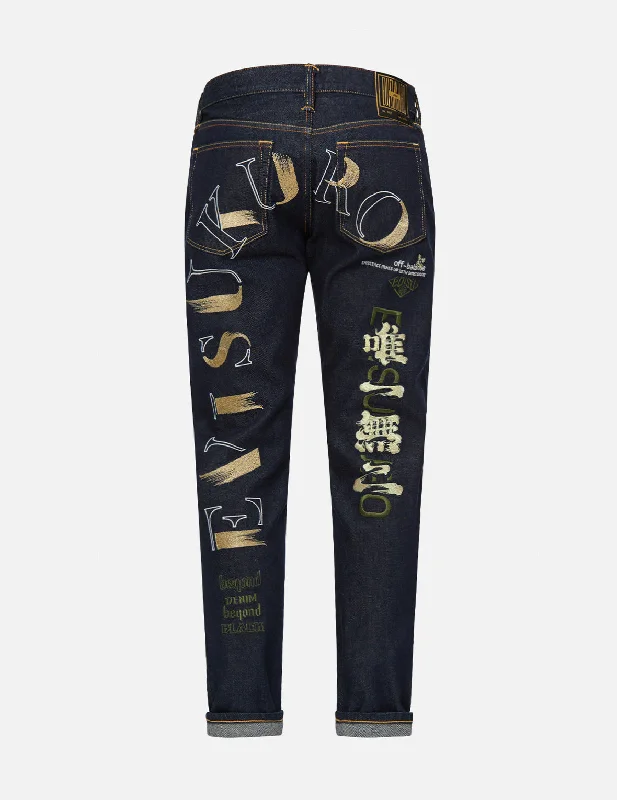 Brush Effect Logo Daicock Cropped Carrot Fit Jeans #2017 Casual Light Wash Jeans