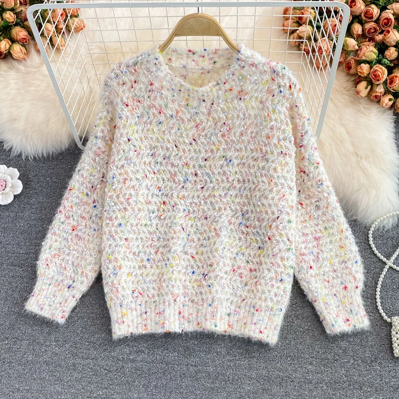 Cute round neck long sleeve sweater  1475 Hooded Caped Shawl Collar