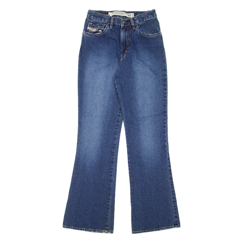DIESEL Jeans Blue Denim Regular Bootcut Stone Wash Womens W23 L31 Trendy Paperbag Waist Jeans