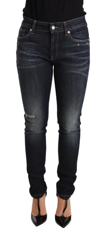 Dolce & Gabbana Chic  Slim Skinny Women's Jeans Casual Distressed Denim Jeans