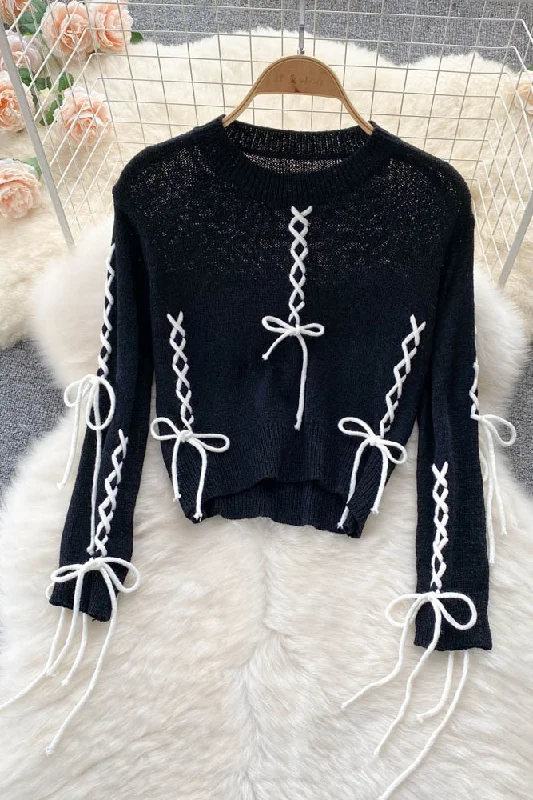 Early autumn Vintage short sweater women's design navel sweater 1612 Herringbone Houndstooth Plaid Early autumn Vintage short sweater women's design navel sweater 1612 Herringbone Houndstooth Plaid