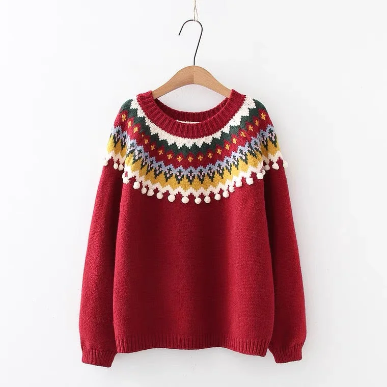 Fall/winter, new, Christmas sweater, loose, lazy wind, student sweater top 1411 Ribbed Striped Patterned Fall/winter, new, Christmas sweater, loose, lazy wind, student sweater top 1411 Ribbed Striped Patterned